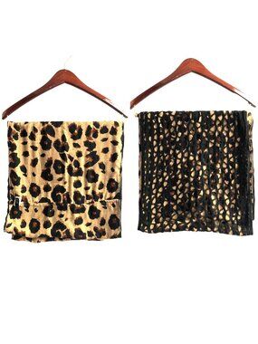 APT 9- DOUBLE SIDED ANIMAL PRINT / BLACK KNIT INFINITY SCARF